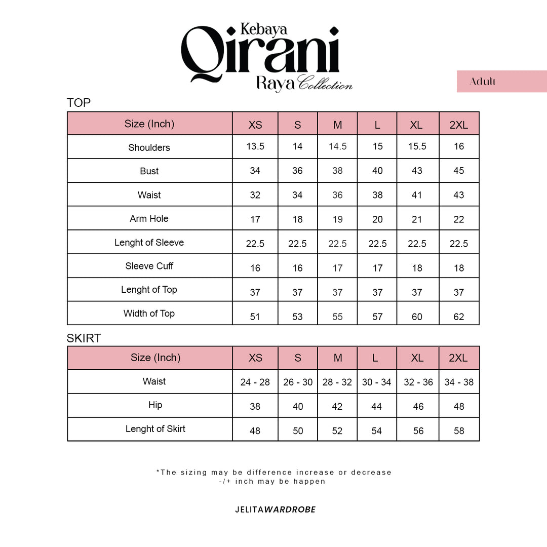 Kebaya Qirani Dewasa